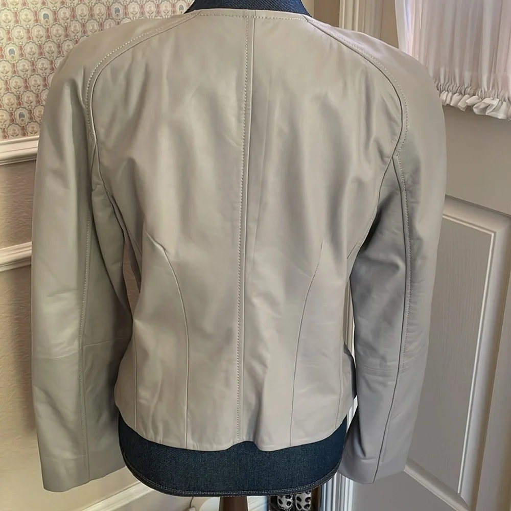 NWT Chelsea28 Women's 100% Leather Cropped Jacket